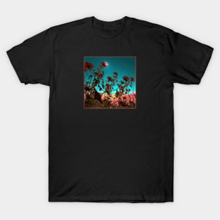 Abstract surreal landscape, flower and butterfly colorful graphic. T-Shirt